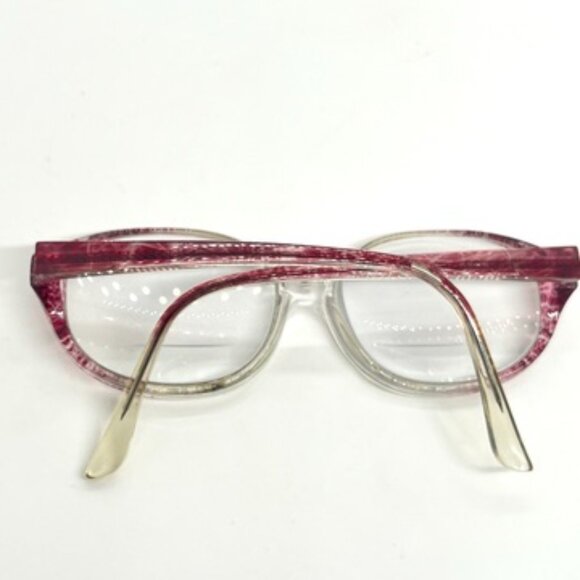 VINTAGE FUNDAMENTALS F008 PINK CLEAR EYEGLASS FRAMES 54 15 145 PLASTIC METAL ARM - Picture 15 of 16